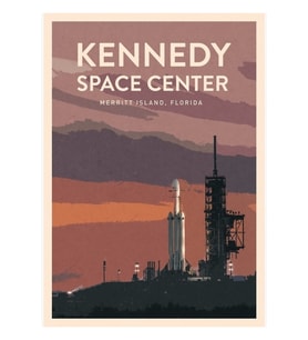 Kennedy Uzay Merkezini Ziyaret Edin Tablo Ahşap Poster Dekoratif