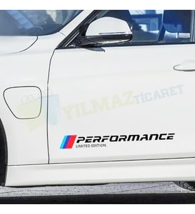 Bmw M Performance Limited Edition Kapı Altı Oto Sticker Etiket Yapıştırma Çıkartma 2 Adet ( 50 x 5 Cm Ölçü )