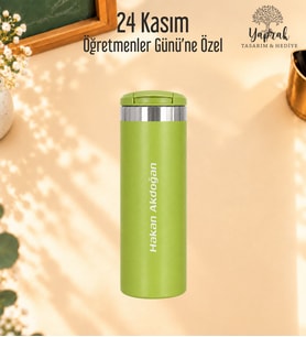 Öğretmenler Günü Hediyesi Kişiye Özel İsim Baskılı 500 Ml Renkli Termos