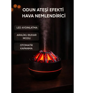 Odun Ateşi Hava Nemlendirici (Koyu Kahverengi )