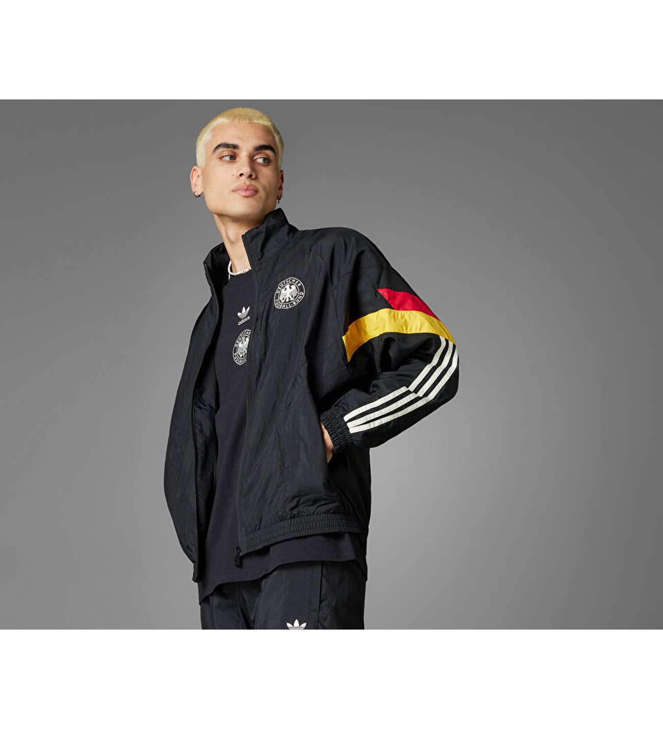 adidas Dfb Og Tt Erkek Futbol Ceketi IY7049 Siyah