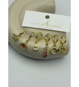 Vip 6'lı Gold Küpe - 25-vip187
