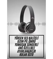 Kulak Üstü Bluetooth Kulaklık Yüksek Ses Kaliteli Ayarlanabilir