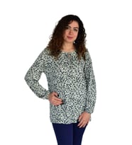 Kadın Ebruli Desen Baskılı Viscon Bluz BGL-ST04286