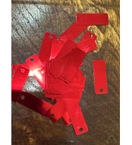 3X1 CM 50 ADET LAZER KESİM PARLAK BAGET DELİKLİ PUL PAYET (Kırmızı)