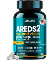 AREDS 2 Eye Vitamins - Lutein, Zeaxanthin, Bilberry, Astaxanthin Mineral Vision 60 Kapsül