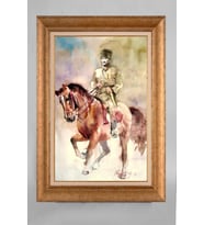 Çerçeveli Paspartulu Atatürk Tablo a668 (Gold)