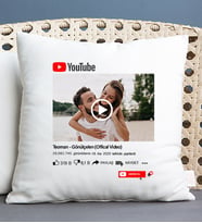 Kişiye Özel Youtube Tasarım Fotoğraflı Kare Yastık