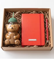 Teddy & Office Ayıcık Model Pipetli Cam Kupa & İsme Özel Defter & Touchpen Kalem Hediye Seti - Sevgiliye Sevimli Hediye, İş Arkadaşına Yeni İş Hediyesi, Arkadaşa İçimden Geldi Kutusu