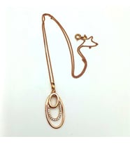 Oval 3 Halkalı Taşlı Özel Seri Kolye
