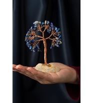 Lapis Lazuli Taşı El Yapımı 4x11cm Doğal Taş Dekoratif Hayat Ağacı