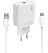 18W Qualcomm 3.0 Şarj Başlığı + 1m Type-C Kablo KDR-40T (18w+Type-C Kablolu)