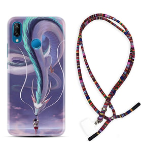 Huawei P20 Lite Mate 10 20 Lite Pro P40 Lite KılıfBoyun Asklı Rasta Silikon Kız ve Ejderha 1742
