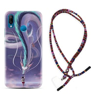 Huawei P20 Lite Mate 10 20 Lite Pro P40 Lite KılıfBoyun Asklı Rasta Silikon Kız ve Ejderha 1742