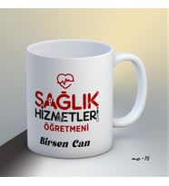 Kişiye Özel Sağlık Hizmetleri Öğretmeni Temalı Kupa Bardak