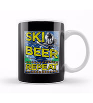 Funny Ski Beer Repeat Skiing & Drinking Skiers Kupa Bardak Porselen