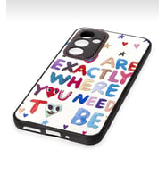 Samsung Galaxy M34 Kılıf Aynalı Desenli Casetify Renkli 3D Yazılı Resimli Figür Emoji Mirror Reflect (Siyah)