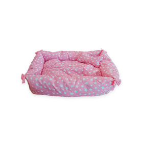Yıldız Desenli Pembe Kedi ve Küçük Irk Köpek Yatağı
