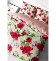 Aquarelle Rose Naturel Çift Kişilik Nevresim Takımı