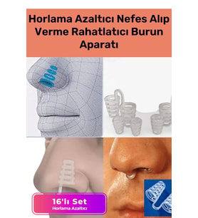 Premium Horlama Azaltıcı Nefes Alıp Verme Rahatlatıcı Uyku Önleyici Burun Delik Aparatı 16'li Set