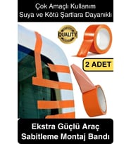 2 Adet İz Bırakmaz 50mmx 30mt Araba Montaj Bandı Oto Araç Sabitleme Bant Ekstra Güçlü Suya Dayanıklı