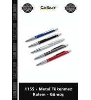 Özel Üretim Logo Baskılı Promosyon Kurumsal Hediye Lüks Kaliteli 1155 Metal Tükenmez Kalem Gümüş