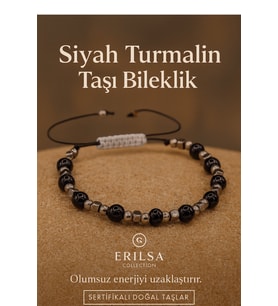 Sertifikalı Siyah Turmalin Taşı Bileklik Negatif Enerjiyi Blokla ve Ruhsal Koruma Sağla (Çok Renkli)