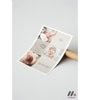Kişiye Özel İsimli Bebek Fotoğraf Kolajı, Çerçevesiz Yüksek Kalite Duvar Afişi