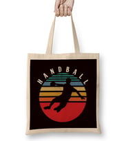 Retro Handball Player Vintage Handballer Ball Sports Team Bez Çanta Uzun Saplı