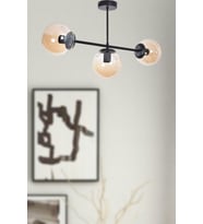 Modern Siyah Bal Camlı 3'lü Salon ve Mutfak Avizesi