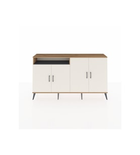 Arges Konsol 4 Raflı 4 Kapaklı 176x30x99 Çam-Aytaşı/Antrasit