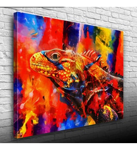 Rengarenk İguana Kanvas Tablo 50 x 70