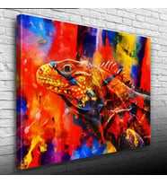 Rengarenk İguana Kanvas Tablo 50 x 70