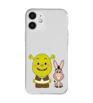 Iphone 12 Uyumlu Shrek ve Eşek Tasarımlı Şeffaf Telefon Kılıfı