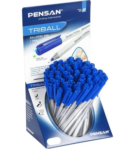 Pensan Tükenmez Kalem Triball 1.0 MM Bilye Uç Mavi 60 LI Stand 1003 (60'lı Paket)