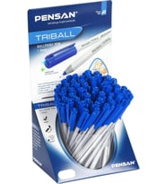 Pensan Tükenmez Kalem Triball 1.0 MM Bilye Uç Mavi 60 LI Stand 1003 (60'lı Paket)