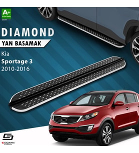S-Dizayn Kia Sportage 3 Diamond Krom Yan Basamak 173 Cm 2010-2016