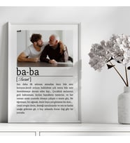 Çocuk Kalbi Atölyesi - Minimalist Fotoğraflı Baba Tanımı Tasarım Tablo, Babalar Günü Hediyesi, Babalar Günü Tablosu