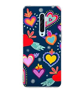 PrintiFy Oppo Reno 2Z  ile Uyumlu 1mm Slim Fit Retro Renkler 3 Baskılı Şeffaf  Kılıf
