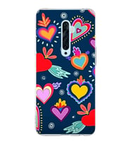 PrintiFy Oppo Reno 2Z  ile Uyumlu 1mm Slim Fit Retro Renkler 3 Baskılı Şeffaf  Kılıf