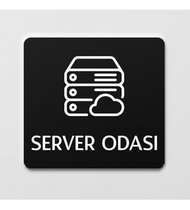 Server Odası Kapı Levhası Ofis Yönlendirme Kapı İsimlik Tabelası (Siyah)