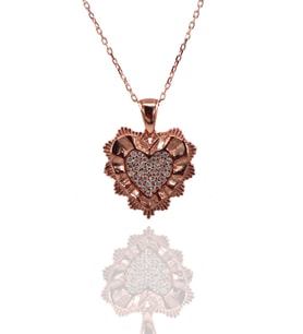 Katmanlı Kalp Kolye (Rose - Gold)