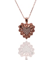 Katmanlı Kalp Kolye (Rose - Gold)