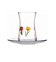 Paşabahçe 95483 Floral Çay Seti 6 Lı (Çok Renkli)