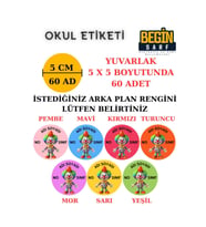 ÖĞRENCİ OKUL DEFTER KİTAP ETİKETİ İSİME ÖZEL YAPIŞKANLI ETİKET PALYAÇO 01011