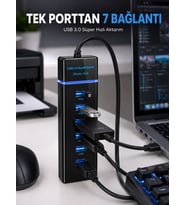 USB Hub 7 Port USB 3.0 Çoklayıcı Windows Uyumlu