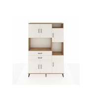 Arges Gardrop 9 Raflı 2 Çekmeceli 6 Kapaklı 132x30x195 Çam-Aytaşı