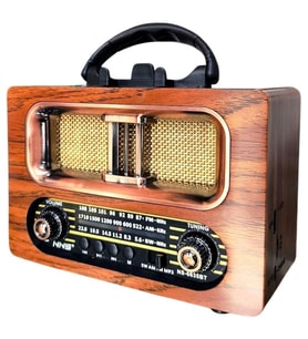 Durukar® Büyük Boy Retro, Nostaljik, Ahşap Tasarım Bluetooth Hoparlörlü, Şarjlı, Taşınabilir FM/AM D