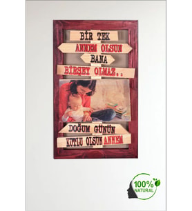 Özel Tasarım Ahşap Tablo (Siyah-Bordo)