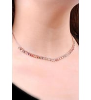 Choker Rose Gümüş Mix Sıra Taşlı Tasarım Kolye 6471